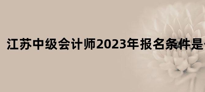 江苏中级会计师2023年报名条件是什么呢