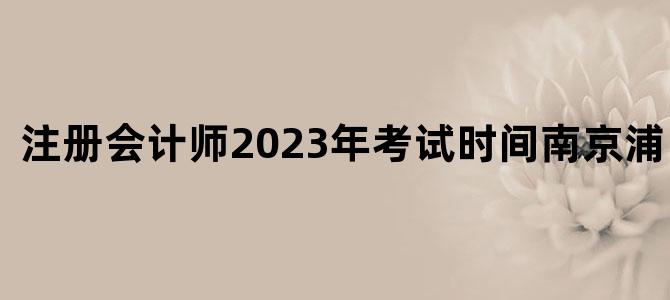 注册会计师2023年考试时间南京浦口考点