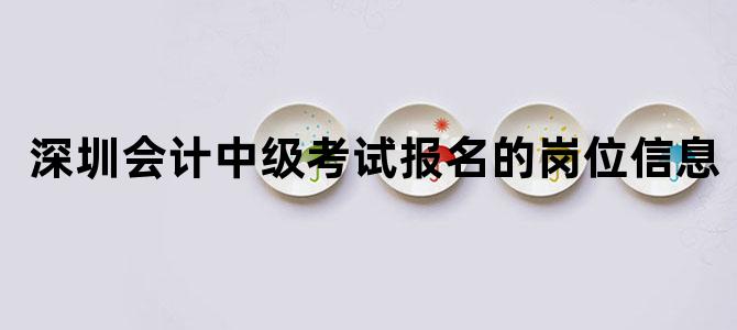 深圳会计中级考试报名的岗位信息
