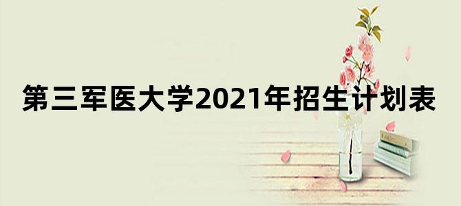 第三军医大学2021年招生计划表
