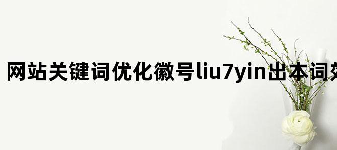 网站关键词优化徽号liu7yin出本词效果8.28癸卯年