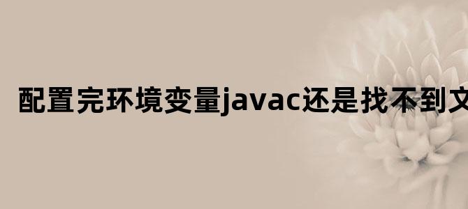 配置完环境变量javac还是找不到文件