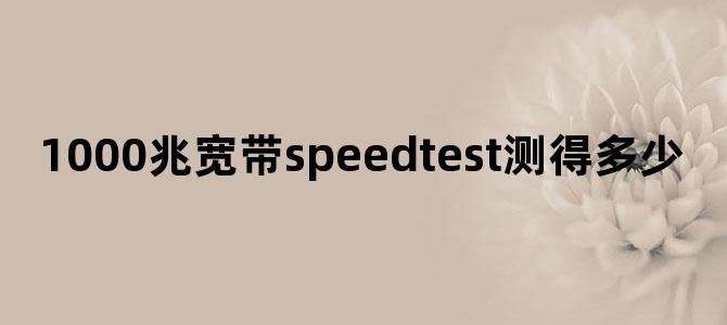 1000兆宽带speedtest测得多少