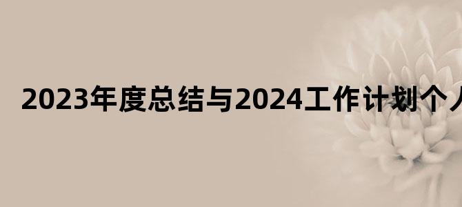 2023年度总结与2024工作计划个人
