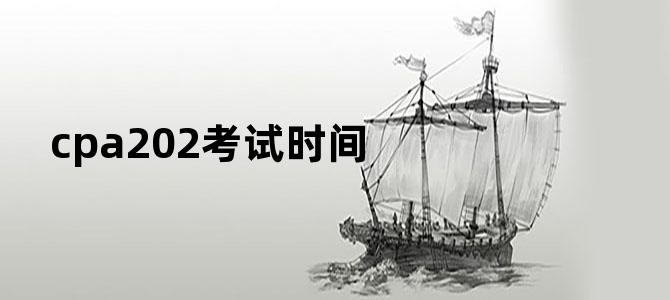 cpa202考试时间
