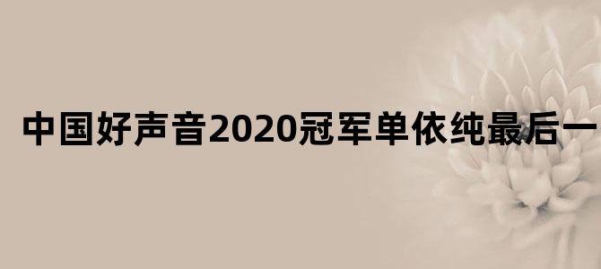 中国好声音2020冠军单依纯最后一首歌