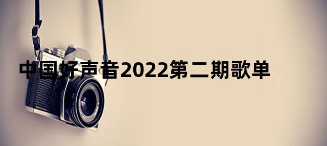 中国好声音2022第二期歌单