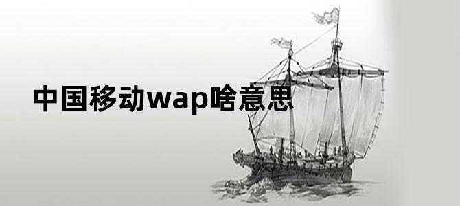 中国移动wap啥意思