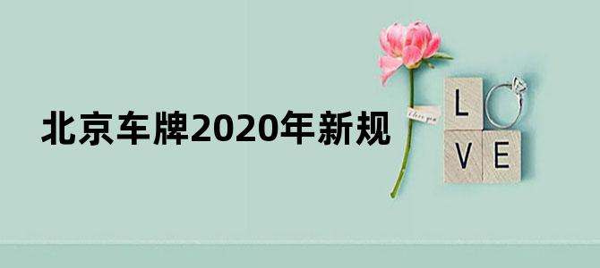 北京车牌2020年新规