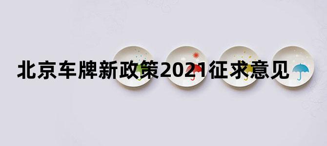 北京车牌新政策2021征求意见