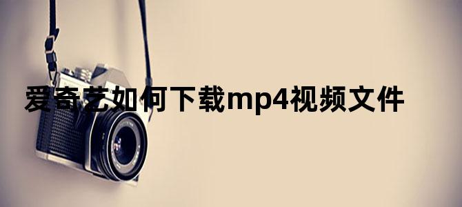 爱奇艺如何下载mp4视频文件