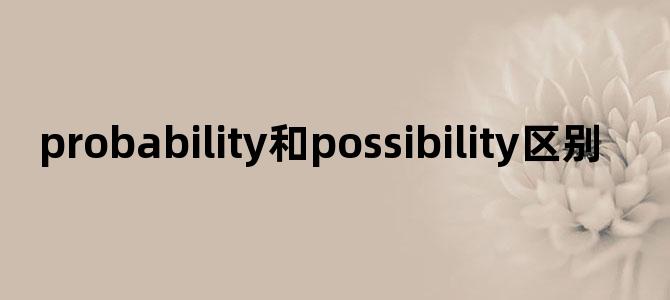 'probability和possibility区别'
