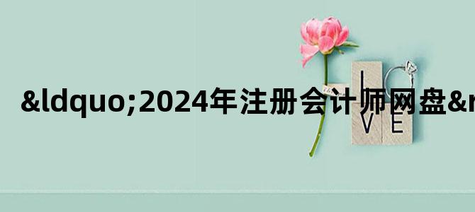 '“2024年注册会计师网盘”'