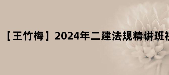 '【王竹梅】2024年二建法规精讲班视频讲义网盘下载'