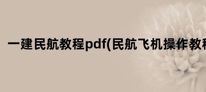 '一建民航教程pdf(民航飞机操作教程)'