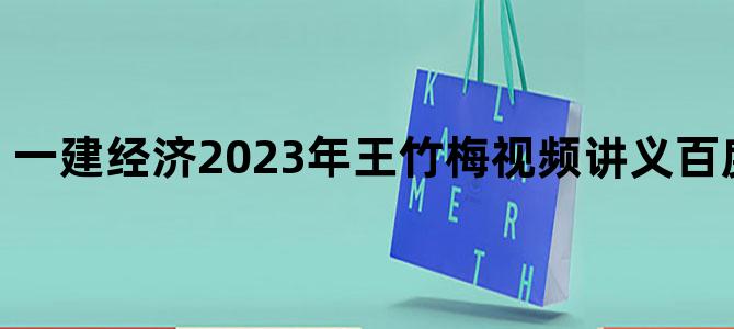 '一建经济2023年王竹梅视频讲义百度云网盘下载'