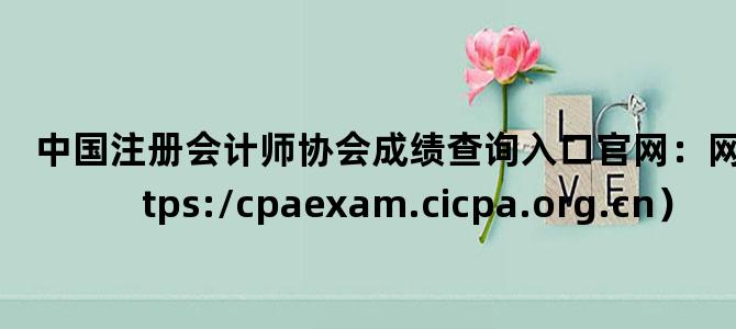 '中国注册会计师协会成绩查询入口官网：网报系统（https://cpaexam.cicpa.org.cn）'
