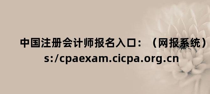 '中国注册会计师报名入口：（网报系统）https://cpaexam.cicpa.org.cn'