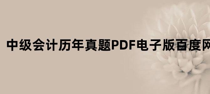 '中级会计历年真题PDF电子版百度网盘下载'