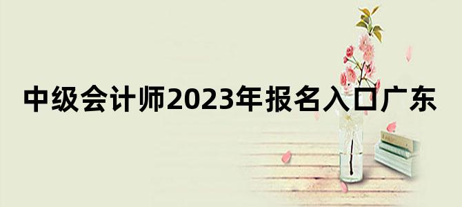 '中级会计师2023年报名入口广东'
