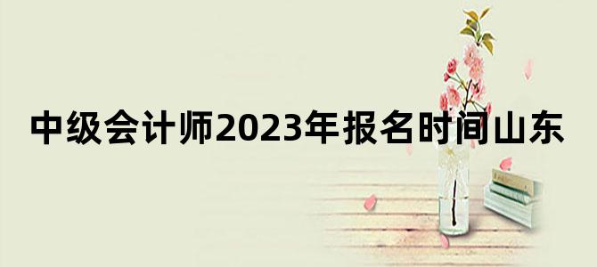 '中级会计师2023年报名时间山东'