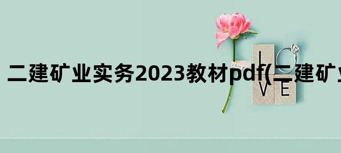'二建矿业实务2023教材pdf(二建矿业工程考什么)'