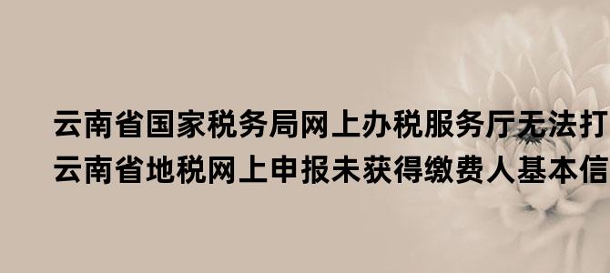'云南省国家税务局网上办税服务厅无法打印（云南省地税网上申报未获得缴费人基本信息）'