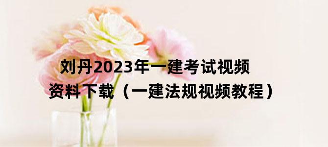 '刘丹2023年一建考试视频资料下载（一建法规视频教程）'