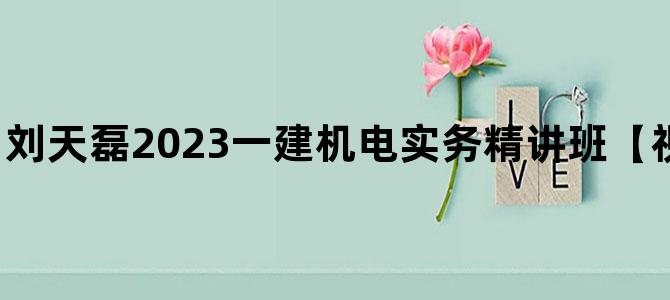 '刘天磊2023一建机电实务精讲班【视频+讲义】完整版'