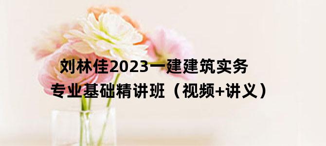 '刘林佳2023一建建筑实务专业基础精讲班（视频+讲义）'