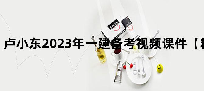 '卢小东2023年一建备考视频课件【精讲班-完整】'
