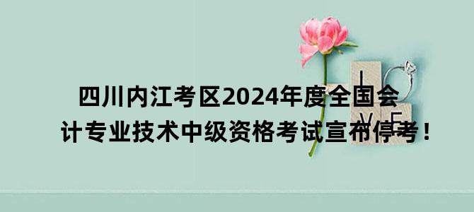 '四川内江考区2024年度全国会计专业技术中级资格考试宣布停考！'