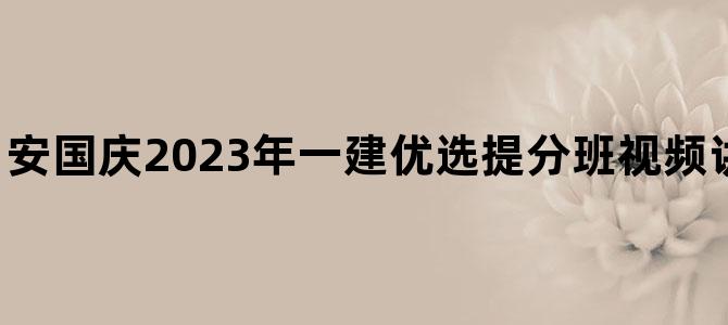 '安国庆2023年一建优选提分班视频讲义【冲刺必备】'