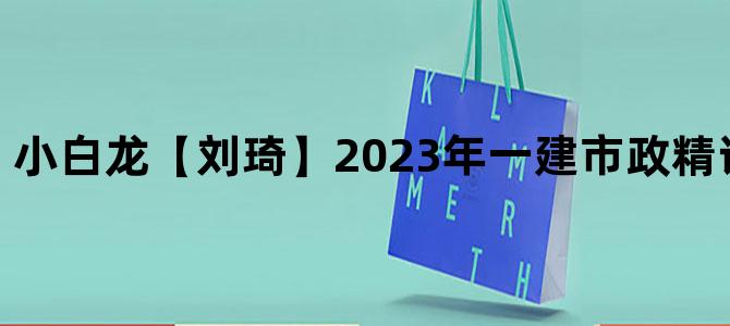 '小白龙【刘琦】2023年一建市政精讲班视频讲义'