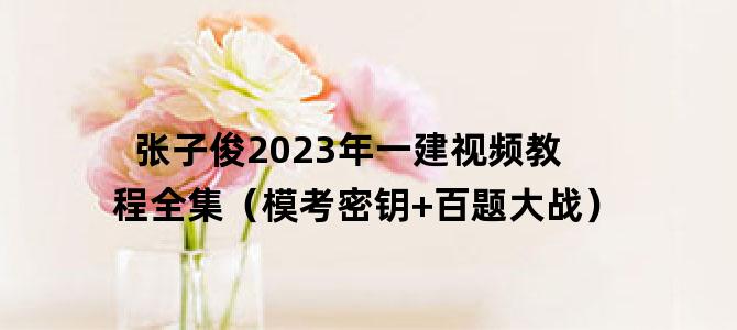 '张子俊2023年一建视频教程全集（模考密钥+百题大战）'