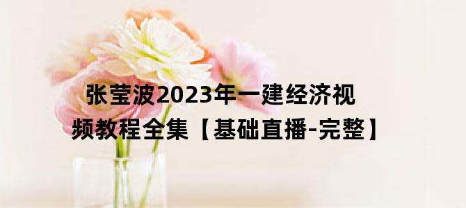 '张莹波2023年一建经济视频教程全集【基础直播-完整】'