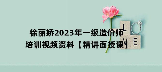 '徐丽娇2023年一级造价师培训视频资料【精讲面授课】'
