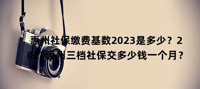 '惠州社保缴费基数2023是多少？2023惠州三档社保交多少钱一个月？'