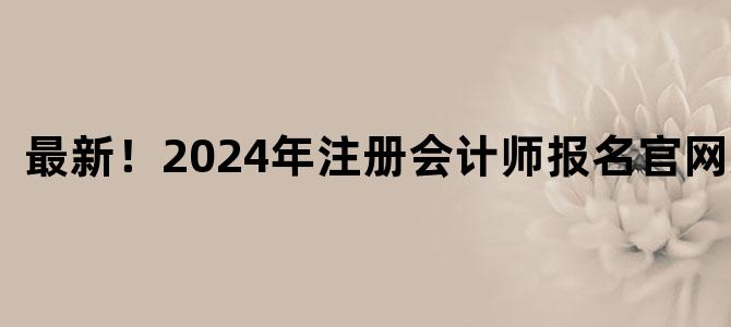 '最新！2024年注册会计师报名官网入口'