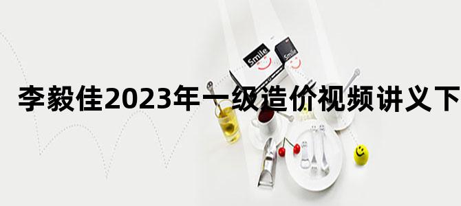 '李毅佳2023年一级造价视频讲义下载'