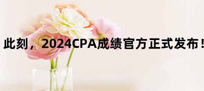 '此刻，2024CPA成绩官方正式发布！(内附直达链接)'