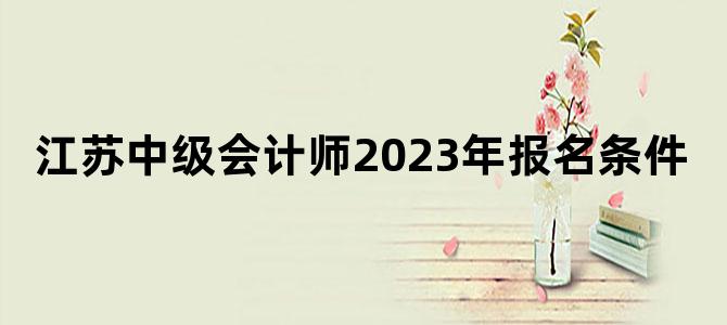 '江苏中级会计师2023年报名条件'