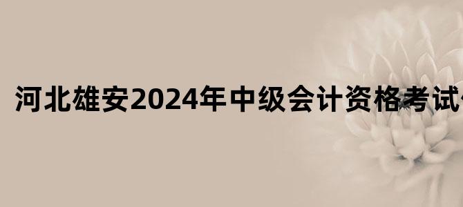 '河北雄安2024年中级会计资格考试停考！'