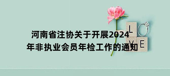 '河南省注协关于开展2024年非执业会员年检工作的通知'