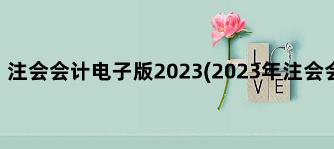 '注会会计电子版2023(2023年注会会计真题答案)'