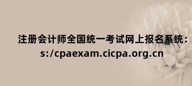 '注册会计师全国统一考试网上报名系统：https://cpaexam.cicpa.org.cn'