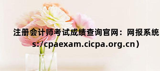 '注册会计师考试成绩查询官网：网报系统（https://cpaexam.cicpa.org.cn）'