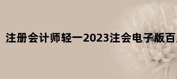 '注册会计师轻一2023注会电子版百度网盘'