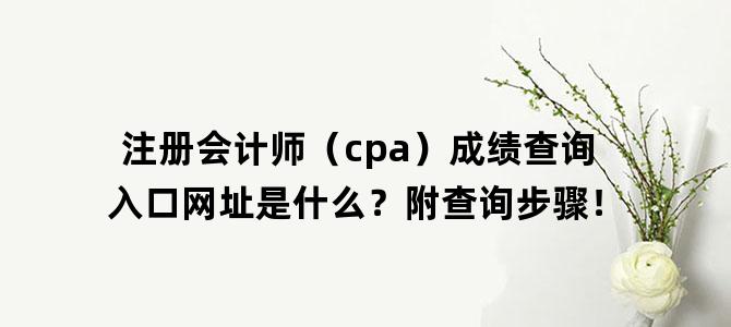 '注册会计师（cpa）成绩查询入口网址是什么？附查询步骤！'