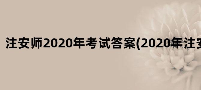 '注安师2020年考试答案(2020年注安师分数线)'